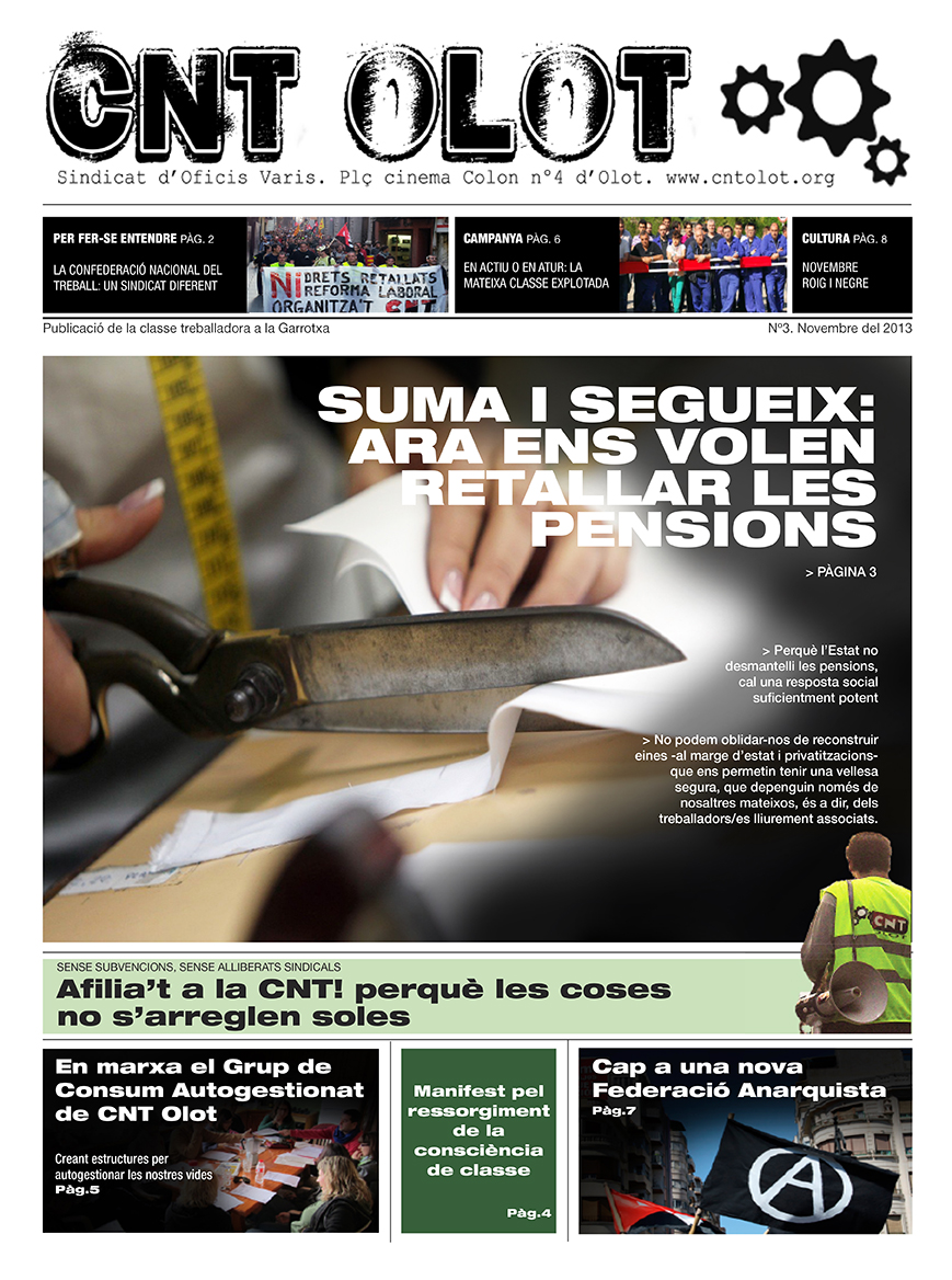 nº3 del periòdic “CNT Olot” ja disponible a la xarxa i al carrer