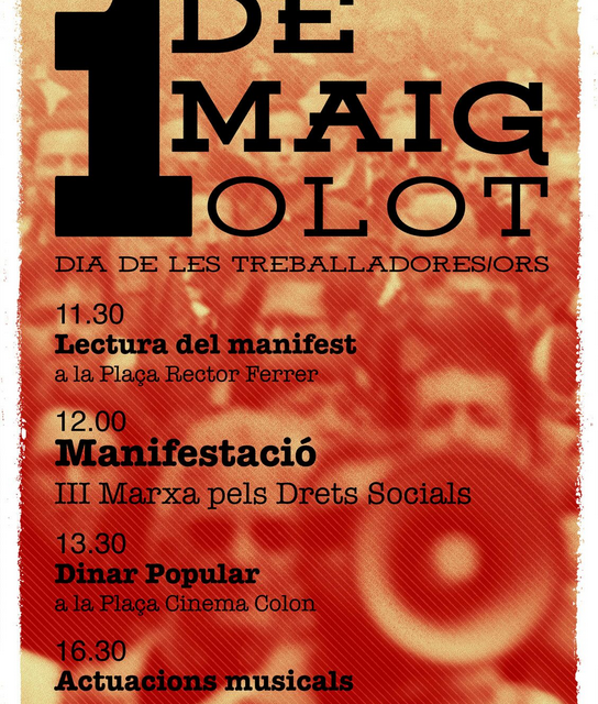 Acte unitari pel Primer de Maig a Olot